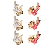 SHOWERORO 6piezas Broche de Mil Grullas de Paquete Lindos Broches de Alfiler de Origami para Mujeres Decoración de Ropa Bufandas Bolsos Material de Aleación Función de Adorno