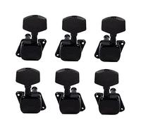 SHOWERORO 6piezas De Afinación Semicerradas Para Guitarra Cabezas De Máquinas Para Guitarra Eléctrica y Acústica Lr Color Negro Instalación Durabilidad