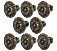 SHOWERORO 8 Piezas 8 Pomos Redondos para Armario de Aleación de Zinc, Tiradores Orificio, Tamaño 30X26 MM, Color Metálico, Juego de 8 Piezas para Cocina y Dormitorio