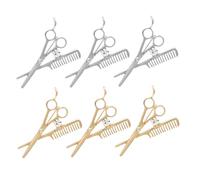 SHOWERORO 8 piezas Broche de Aleación Peluquero con Diseño Creativo de Tijeras y Peines Accesorio para Trajes y Ropa para Decoración de Chaquetas y Regalos para Barberos