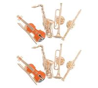 SHOWERORO 8piezas Broche de Instrumento Musical Broches de Solapa de Metal para Músicos Broches de Saxofón Trompeta y Clarinete para Mochilas y Bisutería de Moda