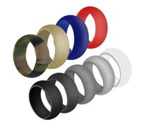 SHOWERORO Anillos Deportivos de Silicona 9 Unidades Talla 9 Colores Variados para Mujer y Parejas Uso en Deporte, Cocina y Actividades al Aire Libre Color Aleatorio