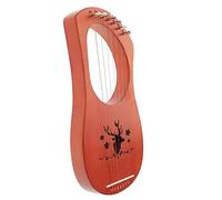 SHOWERORO Arpa de Lira de Madera de 7 Cuerdas para Principiantes Arpa Portátil de Regazo Cuerdas de Metal Delicado Instrumento Musical Estilo Vintage