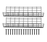 SHOWERORO Bandeja Organizadora para Gestión de Cables Debajo del Escritorio Soporte Metálico Resistente de 2 Unidades en Color Negro Ventilación y Tornillos para Instalación Segura