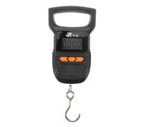 SHOWERORO Báscula Digital Portátil para Pesca y Equipaje con Gancho Pantalla LCD Retroiluminada Asa Grande y Capacidad 50 Kg Báscula Electrónica de Mano Pequeña para Viajes y Paquetes