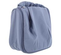 SHOWERORO Bolsa de Maquillaje Portátil Azul para Mujer Neceser de Viaje Gran Capacidad Organizador de Cosméticos Compartimentos Secos y Húmedos Adecuado para Gimnasio y Hotel