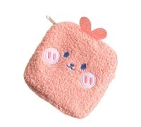SHOWERORO Bolsa Portátil para Toallas Sanitarias Rosa de Felpa Diseño de Cremallera, Estilo Creativo y Divertido para Mujeres en Viajes y Turismo