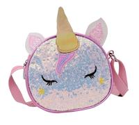 SHOWERORO Bolso Bandolera para Niñas Unicornio Lentejuelas Bolso Cruzado Rosa para Niñas de Poliéster y Cuero Pu Adecuado para Uso Diario Regalos Infantiles