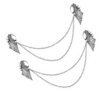 SHOWERORO Broche de Alas de Ángel Tono Plata Antigua 2 Piezas Accesorio para Ropa de Hombre y Mujer Clip Decorativo para Camisa y Traje Elegante Pin para Pecho y Cuello