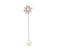 SHOWERORO Broche de Perlas Diseño Floral Alfiler de Solapa de Aleación con Detalle de Accesorio Elegante para Chaquetas y Vestidos de Mujer para Bodas Formales