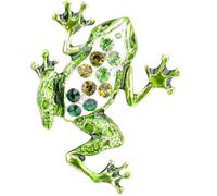 SHOWERORO Broche de Rana de Aleación Verde para Mujer Pin de Solapa Animal Retro Ligero Accesorio Colorido para Ropa Suéter y Ocasión Especial Alfiler Decorativo Elegante