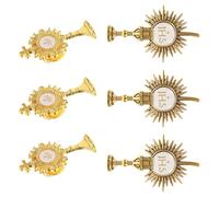 SHOWERORO Broches de Cruz Católica Esmaltados 6 Piezas, Accesorios Religiosos para Ropa y Mochilas, Pin Decorativo para Comunión y Bautismo, Alfileres de Solapa Versátiles para