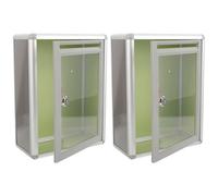 SHOWERORO Buzón Mural Metálico Transparente con Cerradura 2 Unidades Color Gris para Oficina y Hogar Buzón de Sugerencias y Urna Electoral Resistente y Adecuado para Interiores y