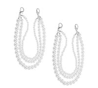 SHOWERORO Cadena para Zapatos de Tres con Perlas Artificiales Correas Desmontables y Cierre Joyas para Pies Elegantes Adecuado para Zapatos de Tacón y Decoración