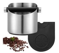 SHOWERORO Café Knock Box Acero Inoxidable con Barra Extraíble y Base Antideslizante Recipiente para Cafés Molidos Espresso y Ground