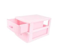 SHOWERORO Caja de Almacenamiento Tipo Cajón para Cosméticos, Organizador Multicapa de Plástico, Tamaño Mediano, Color Rosa, 2 Niveles, Accesorio Adecuado para Dormitorios y Escritorio