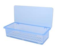 SHOWERORO Caja Organizadora para Cubiertos con Escurridor Recipiente para Utensilios de Cocina Almacenamiento para Palillos y Diseño Moderno y Práctico Color Azul