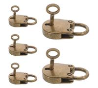 SHOWERORO Candado Pequeño Retro de Metal con Llave, Mini Candado Vintage para Joyero, Diario y Caja de Almacenamiento, Juego de 5 Piezas Tamaño 24x39x8 Mm, Adecuado para Seguridad y