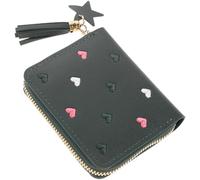 SHOWERORO Cartera Mujer Pequeña PU Simil Piel Monedero Tarjetero Compacto para Tarjetas y Monedas Color Verde y Ligero para Uso Diario y Regalo