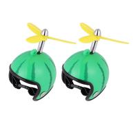 SHOWERORO Casco de Seguridad Ajustable para Pollo y Aves, Sombrero Pequeño de Plástico Amarillo Diseño de Sandía, 2 Piezas para Protección contra Sol y Lluvia, Accesorios Divertidos