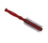 SHOWERORO Cepillo Redondo de Madera con Cerdas de Peine Moldeador para Peinados Masaje Capilar y Cuidado del Cabello Mango Ergonómico Resistente Color Rojo Marrón para Uso Doméstico y