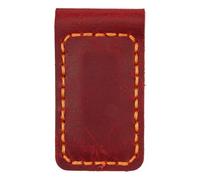 SHOWERORO Clip magnético de Cuero para Billetes, Cosido a Mano, Organizador de Cables Vintage para Viajes, hogar, Oficina o Regalo de San Valentín, Color Rojo.