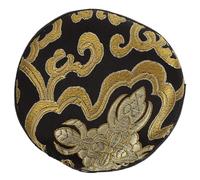 SHOWERORO Cojín Para Cuenco Tibetano De 10 Cm Color Negro Dorado, Soporte y Almohadilla Práctica Para Cuencos Sonoros, Accesorio Ligero y Compacto Para Templos y Decoración Del Hogar