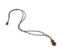 SHOWERORO Collar Colgante de Calabaza de Sándalo Abierto Cadena Larga Estilo Bohemio Cuentas de Madera Accesorio Étnico para Mujer Obsequio Simbólico de Buena Fortuna y Salud