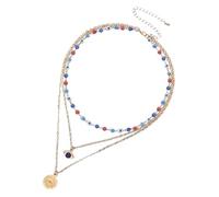 SHOWERORO Collar de Mal de Ojo para Mujer Gargantilla de Clavícula Multicapa de Aleación Dorada Joyería de Ojo Malvado para Fiestas y Uso Diario Elegante y Moderno