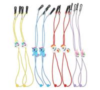 SHOWERORO Correa para Gafas Diseño de Unicornio de Pvc, 8 Unidades (modelos 2, 4, 5 y 6, 2 Piezas Cada Uno), Ajustable y Resistente para Uso Infantil y Actividades Diarias