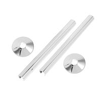 SHOWERORO Cubiertas Decorativas para Tuberías Brida Cromada 15 MM Juego de 2 Unidades Tubos Electrochapados 15X200 MM Accesorios de Plomería para Radiador y Ducha Protección Estética