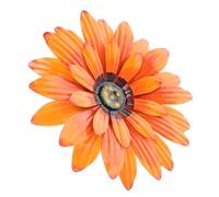 SHOWERORO Decoración de Pared de Metal Flores Grandes, Colgante Floral de Hierro Color Naranja L para Sala de Estar, Arte Mural Vintage Resistente para Jardín y Balcón