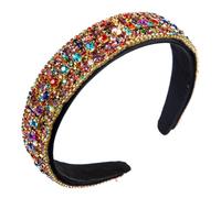 SHOWERORO Diadema Ancha para Cabello de Mujer Gemas de Imitación de Colores Diseño Creativo y Moderno Accesorios para Fiesta y Uso Diario Elegante Aro Pelo