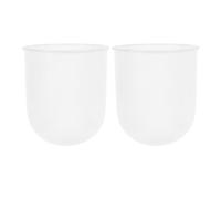 SHOWERORO Escobilla Vater Vaso de Plástico Blanco, Portaescobillas para Limpieza de Inodoro, 2 Piezas, Diseño Simple y Elegante para Baño