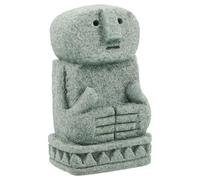 SHOWERORO Estatua de Jardín Zen de Arenisca Balinesa Mini Figura de Hombre Pensante para Decoración de Micropaisajes Bonsáis y Terrazas Escultura Pequeña para Jardín Asiático y Terrarios