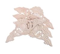 SHOWERORO Estilo Francés de Ángulos Decorativos Juego de 4 Piezas de Madera Maciza Color Marrón Natural, Fácil Instalación, Tamaño 20x7.5 Cm para Muebles y Puertas para Mejoras Hogar