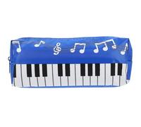 SHOWERORO Estuche de Lápices con Diseño de Teclado de Piano Compartimento Espacioso Bolsa Portátil para Niñas Organizador Escolar Práctico y Color Azul Profundo