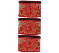 SHOWERORO Estuche Para Cuencos De Canto Hecho A Mano 3 Piezas Elegante Soporte Para Cuencos De Oración Suave Para Un Almacenamiento Seguro.