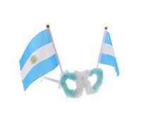 SHOWERORO Gafas de fiesta para aficionados al fútbol | Montura esponjosa con forma de corazón | Gafas con banderas de Argentina | Accesorios de fotos para partidos de fútbol, Días Nacionales,