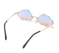 SHOWERORO Gafas de Sol Forma de Nube y Rayos sin Montura para Mujer, Protección Uv, Ideales para Fiestas y Exteriores, Diseño Rosa y Azul Degradado