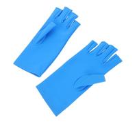 SHOWERORO Guantes sin Dedos Resistentes UV para Manicura Protección Solar Eficaz Alta Elasticidad y Comodidad para Cuidado de Uñas y Gel Color Azul