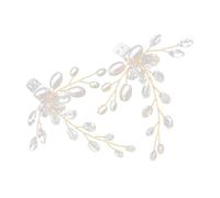 SHOWERORO Hebillas para Zapatos de Boda de Aleación Plateada Perlas Artificiales, Par de Clips Decorativos Hechos a Mano, Accesorios para Novia, Elegantes Adornos para Tacones y Zapatos