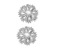 SHOWERORO Hebillas para Zapatos de Niña Adorno de Perlas y Gemas de Imitación, Clip Decorativo DIY para Zapatos, Accesorios Desmontables para Boda y Fiesta, Par Único