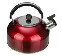 SHOWERORO Hervidor Silbante de Agua 3l de Acero Inoxidable para Estufa E Inducción, Tetera Roja Base Plana, Resistente al Calor, Adecuado para Cocina y Hogar