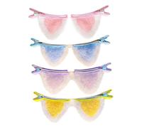 SHOWERORO Horquillas Pelo Orejas de Gato 8 Pcs Colores Amarillo, Azul, Morado y Rosa, Clips para Cosplay y Fiesta, Accesorios Cabello Infantiles y Uso Diario