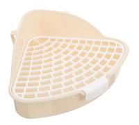 SHOWERORO Inodoro Triangular para Mascotas Pequeñas, Caja de Baño Blanca de Plástico, Diseño Desmontable Anti-Salpicaduras, Adecuado para Conejos, Hámsteres y Chinchillas, Ahorro de Espacio