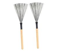 SHOWERORO Juego de 3 Cepillos para de Jazz Alambre de Acero Mango de Madera Resistente Accesorio para Juegos de Cepillos (2 Unidades X 3)