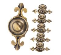 SHOWERORO Juego de 6 Pomos de Latón Antiguo para Armarios y Cajones Tiradores Redondos Vintage con Placa Trasera un Orificio para Cocina Dormitorio y Baño Acabado Cobre Envejecido