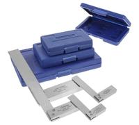 SHOWERORO Juego de Escuadras de Carpintero de Acero Inoxidable Escuadras de Precisión Forma de L de 90 Grados Base Ancha Set de 4 Piezas 63×40 MM 80×50 MM 100×63 MM 160×100 MM para