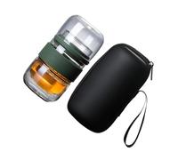 SHOWERORO Juego de Té Set de 2 Piezas de Viaje Portátil de Vidrio de Borosilicato Resistente al Calor con Estuche Rígido para Hogar y Viaje